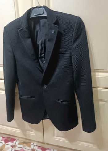 Düğmeli Siyah Erkek Takım Ceketi - Görsel 2