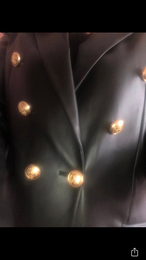 Siyah Deri Kadın Blazer Ceket - Görsel 2