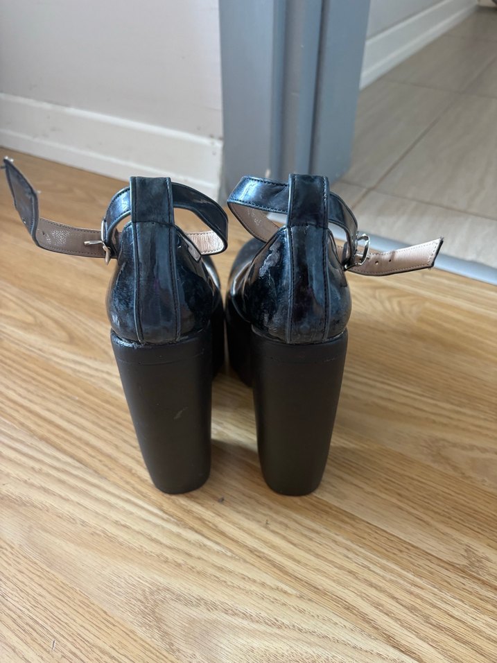 Siyah Gotik Platform Topuklu Kadın Ayakkabı - Görsel 3