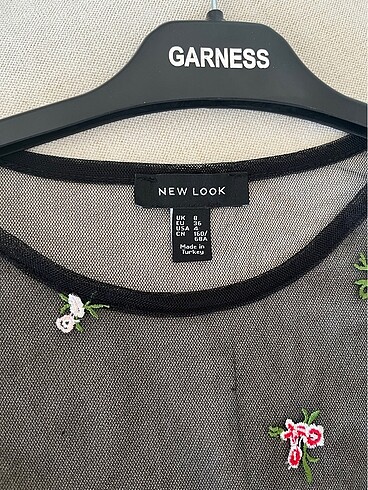 New Look Nakışlı transparan elbise