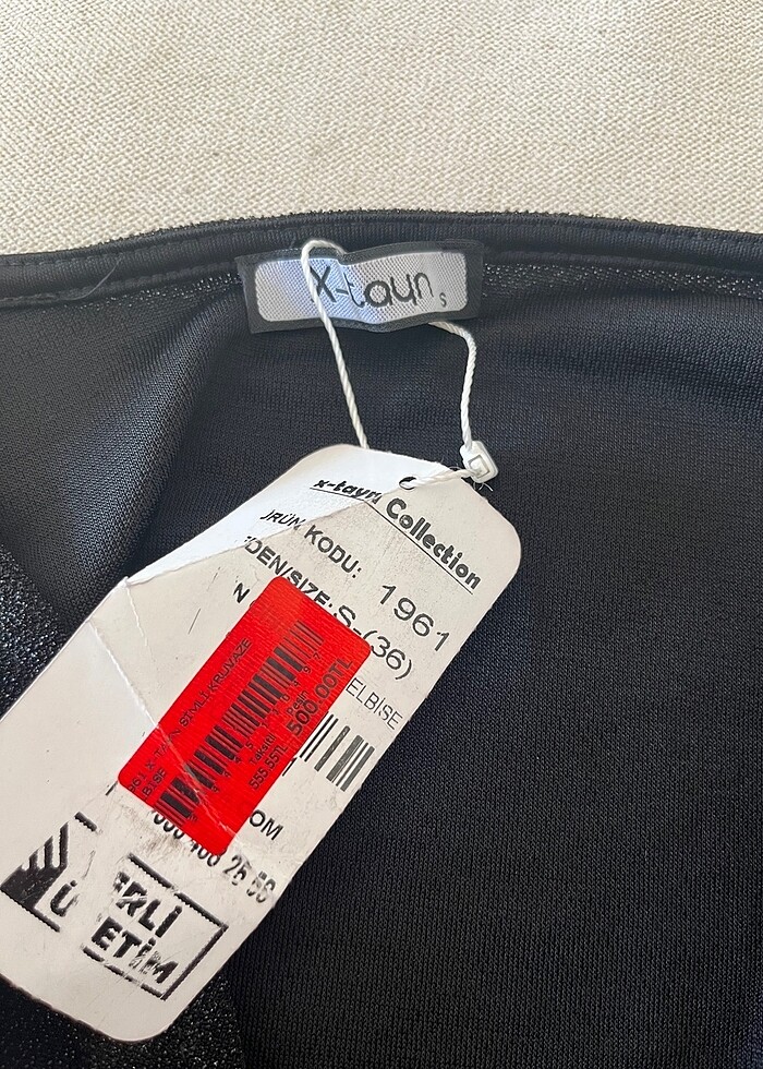 Büzgülü simli elbise - Görsel 5