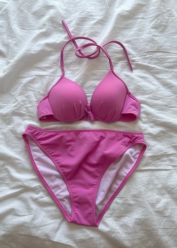 Pembe Destekli Kadın Bikini Takımı