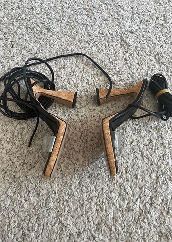 Şeffaf, Uzun Bağcıklı Topuklu Ayakkabı - Görsel 5