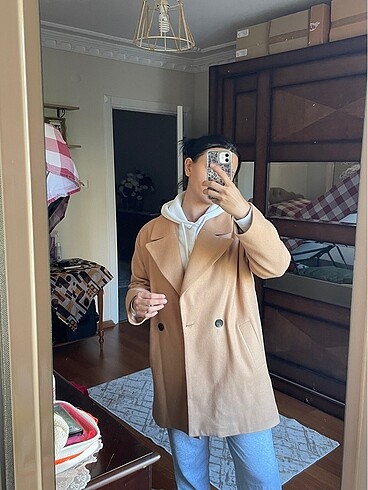 36 Beden camel Renk Trendyol robin kaşe mont