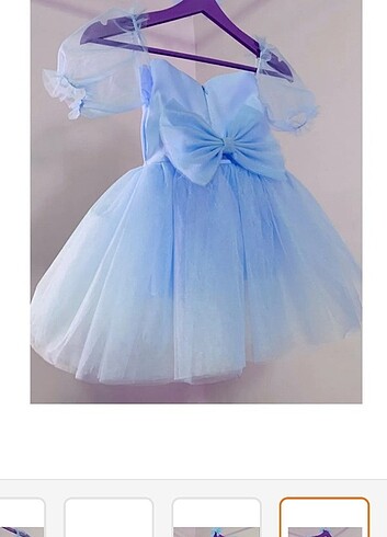 18-24 Ay Beden mavi Renk Kız Bebek Abiye Elbise 