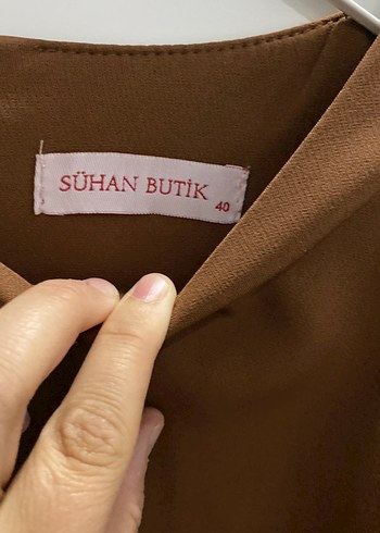 Uzun Kollu kahverengi Elbise - Görsel 2