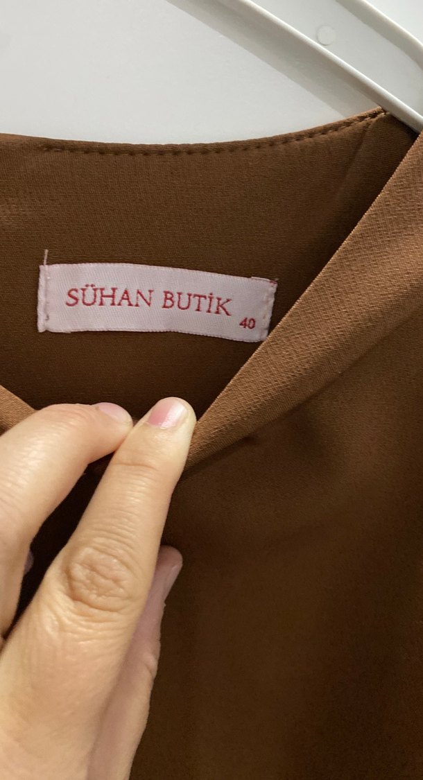 Uzun Kollu  kahverengi Elbise - Görsel 2