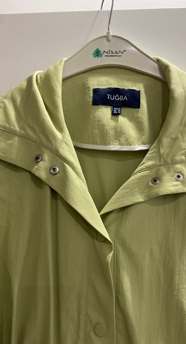 Yeşil  Uzun Kadın Trençkot - Görsel 2