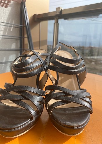 Kahverengi Yılan Desenli Stiletto Topuklu Kadın sandalet - Görsel 2