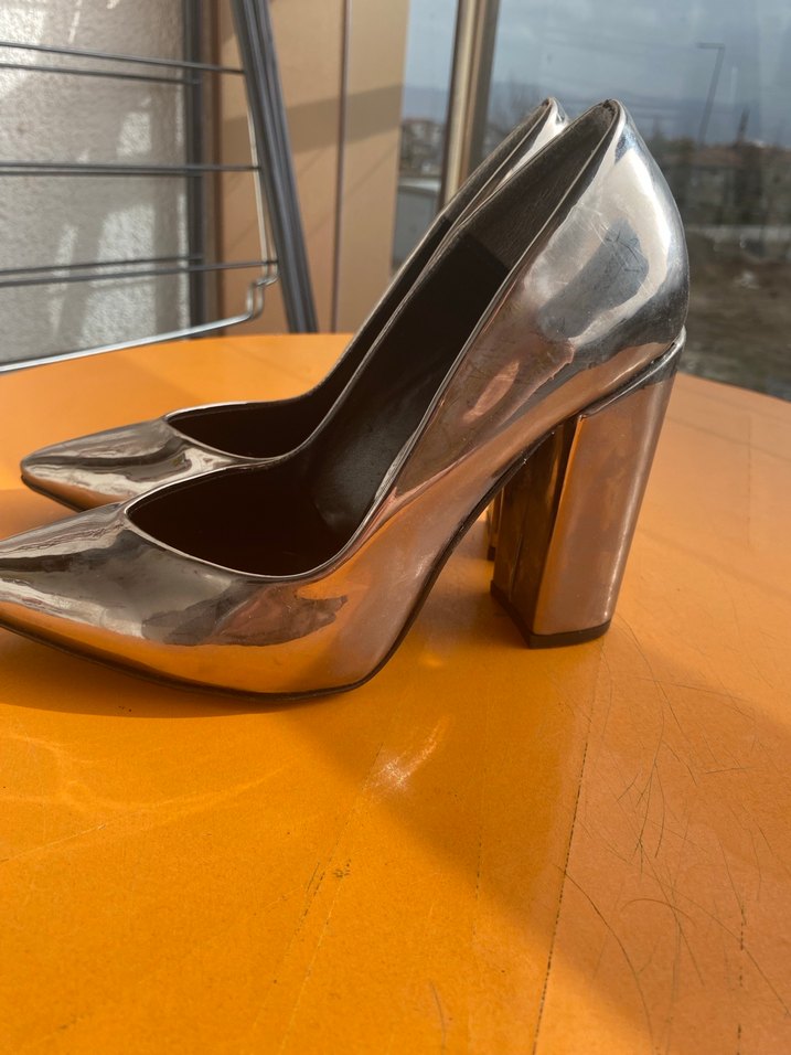 Park Moda Kadın Metalik Stiletto Topuklu Ayakkabı - Görsel 2