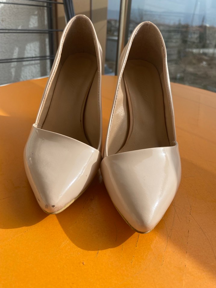 Bej Rugan Stiletto Topuklu Kadın Ayakkabı - Görsel 2