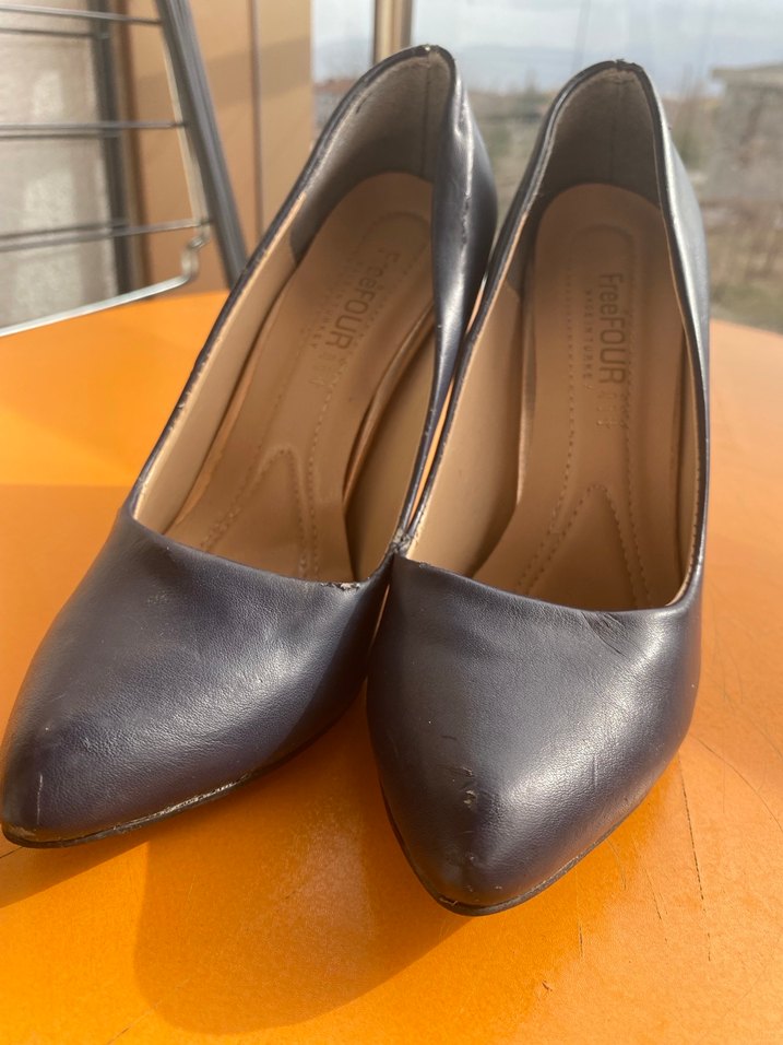 Lacivert  Stiletto Topuklu Kadın Ayakkabı - Görsel 2