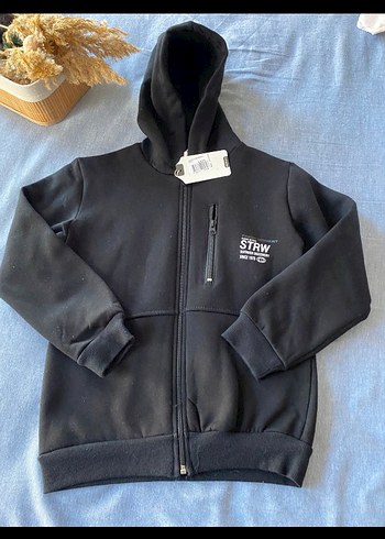 Zara Siyah Baskılı çocuk Sweatshirt Kapüşonlu