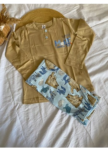 Erkek çocuk Pamuklu Uzun Kollu pijama takımı