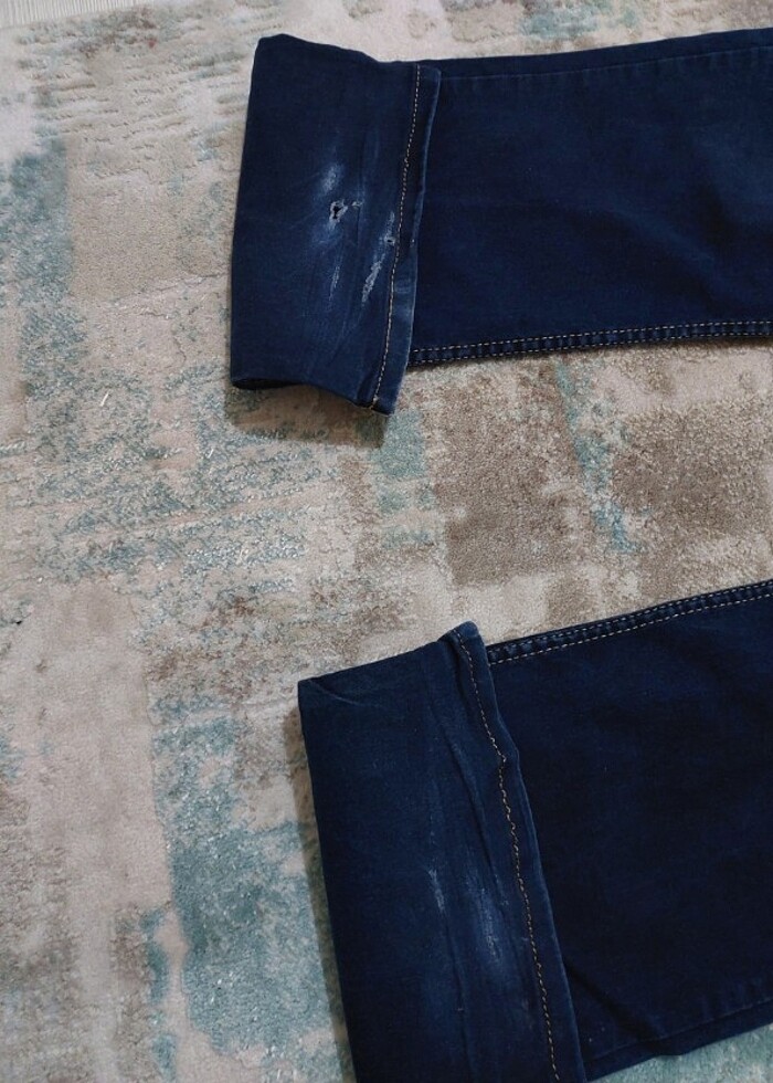 Lacivert kot pantolon - Görsel 3