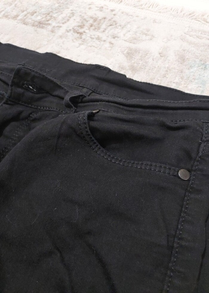 siyah İspanyol paça pantolon - Görsel 3