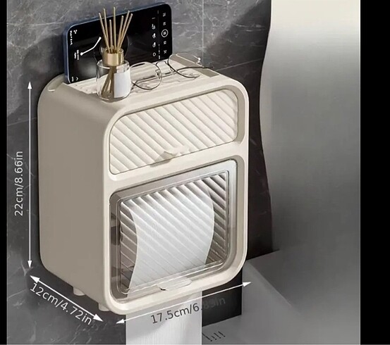 Banyo için tuvalet kâğıtlığı çekmeceli