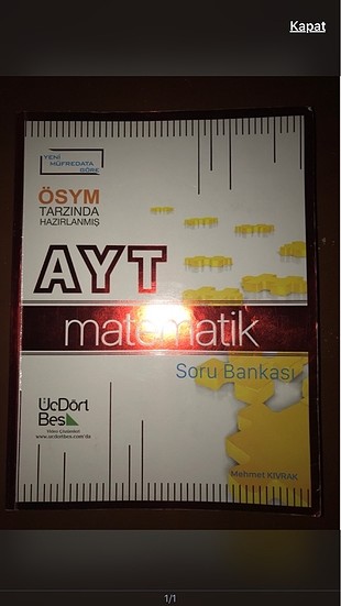 Ayt matematik üç dört beş