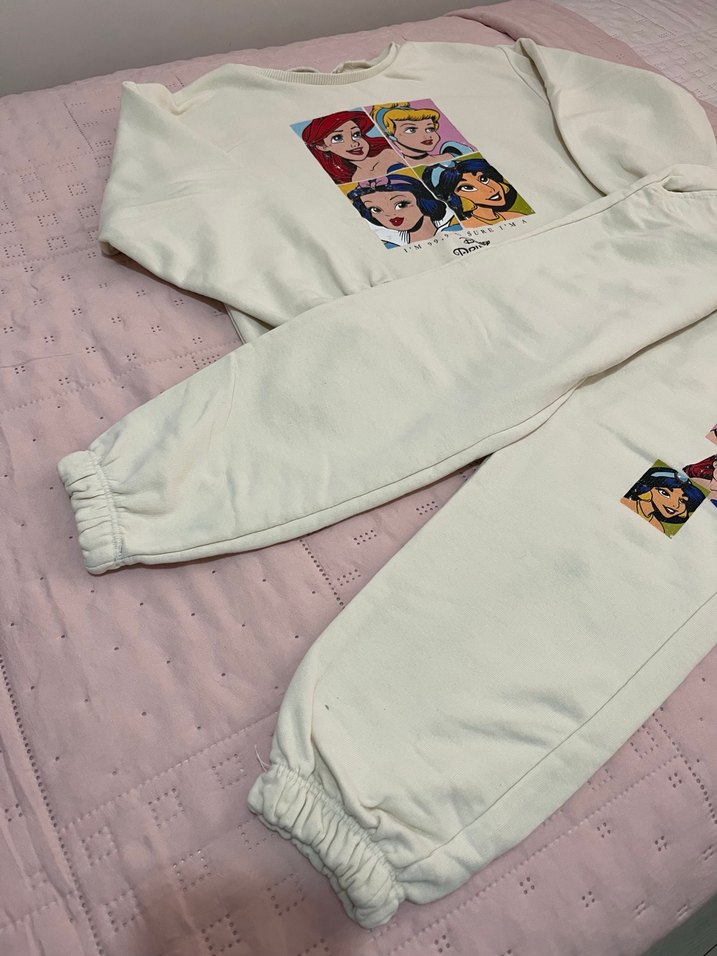 Kız Çocuk Baskılı Rahat Eşofman Takımı - Görsel 3