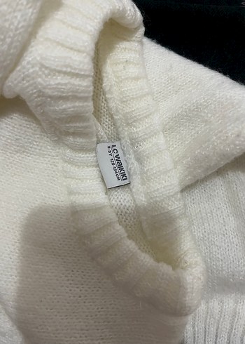 Kız Çocuk Beyaz Baskılı Örgü Kazak ve pantolon - Görsel 3