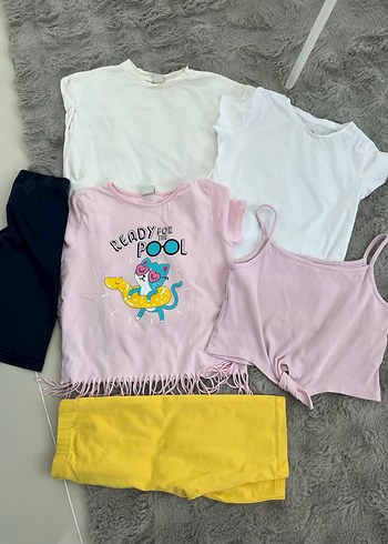 Pembe Baskılı Kız Tişörtü, Kısa Kollu, Pamuk - Görsel 2