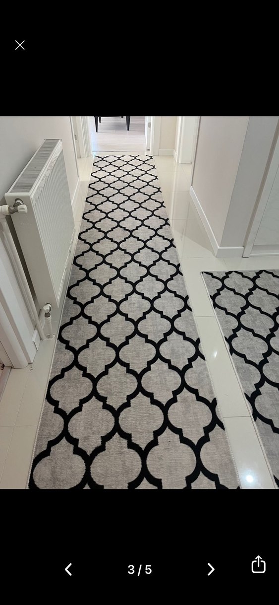 Gri Desenli Modern Koridor Halısı - Görsel 3