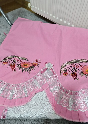 Nakışlı Pembe pike takımı - Görsel 7