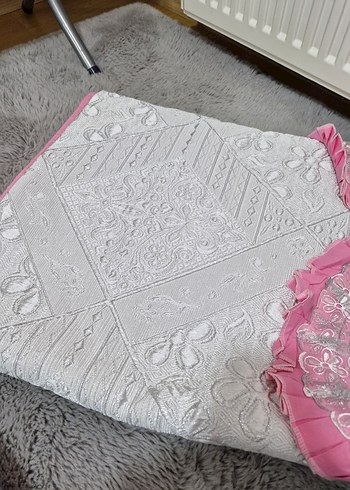 Nakışlı Pembe pike takımı - Görsel 9