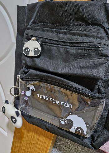 Fermuarlı Siyah Minimalist Kadın ya da çocuk Çantası - Görsel 2