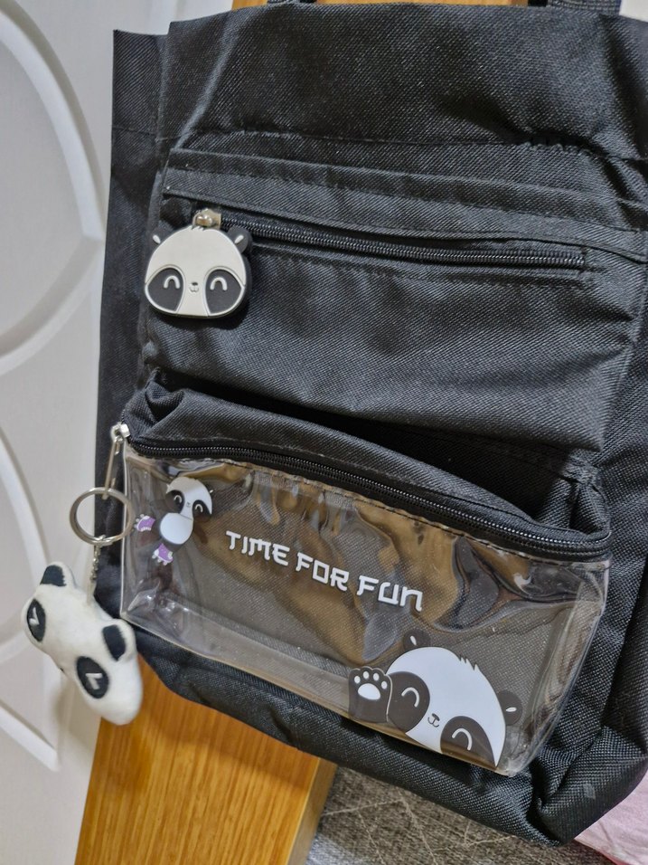 Fermuarlı Siyah Minimalist Kadın ya da çocuk Çantası - Görsel 2