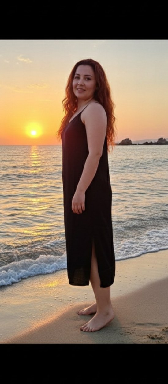 Siyah Askılı Uzun Salaş Kadın Elbise - Görsel 2