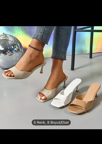 Zara Bej Topuklu Terlik Kadın