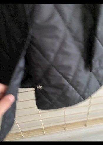 xl Beden siyah Renk Düğmeli Kapüşonlu Siyah Midi Ceket