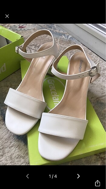 Graceland beyaz topuklu sandalet