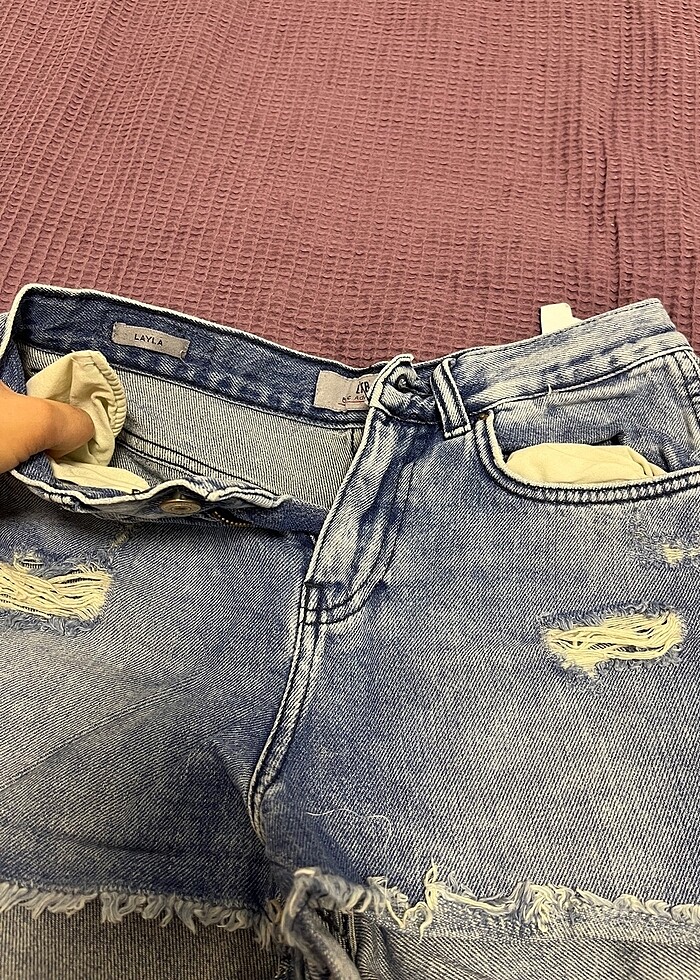 Mini kot şort - Görsel 3