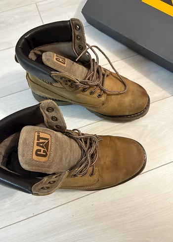 Caterpillar Kahverengi Deri erkek Bot - Görsel 3