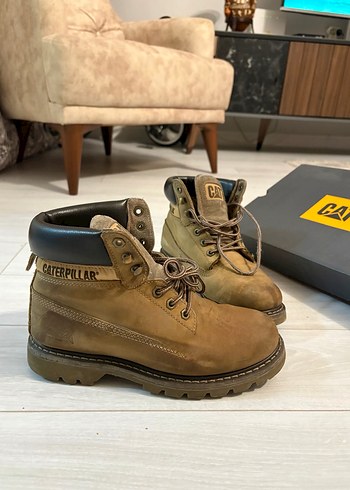 Caterpillar Kahverengi Deri erkek Bot - Görsel 2