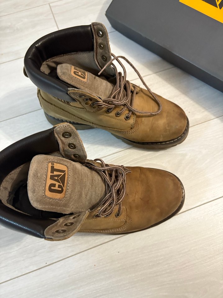 Caterpillar Kahverengi Deri erkek Bot - Görsel 3