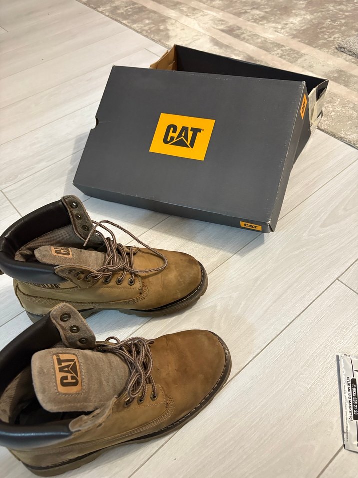 Caterpillar Kahverengi Deri erkek Bot - Görsel 4