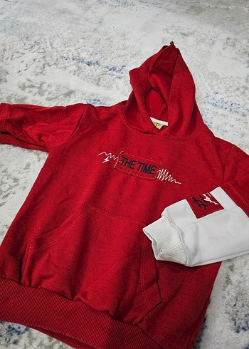 Diğer Kapüşonlu Erkek Çocuk Kırmızı Sweatshirt