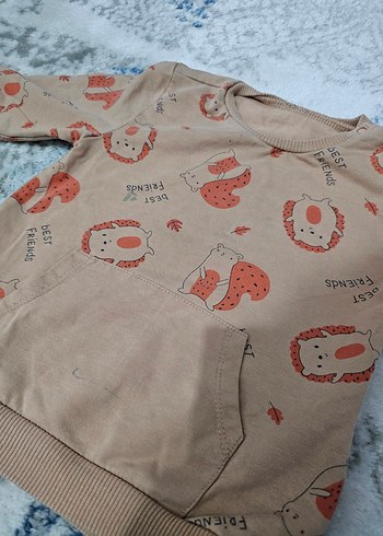 Erkek Çocuk Kahverengi Baskılı Sweatshirt