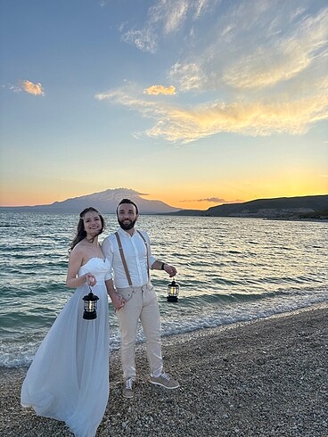 34 Beden beyaz Renk Nikah dış çekim elbisesi