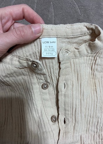 Erkek Çocuk Bej Müslin Uzun Kollu Gömlek - Görsel 2