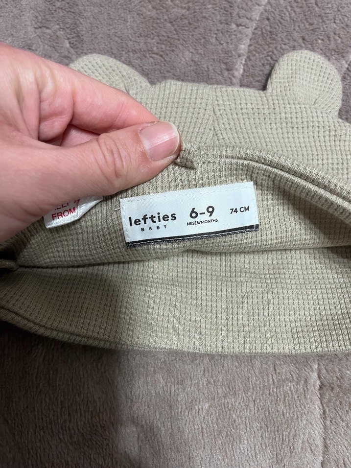 lefties bej rengi Unisex bebek Örgü Bere Kulaklı - Görsel 2