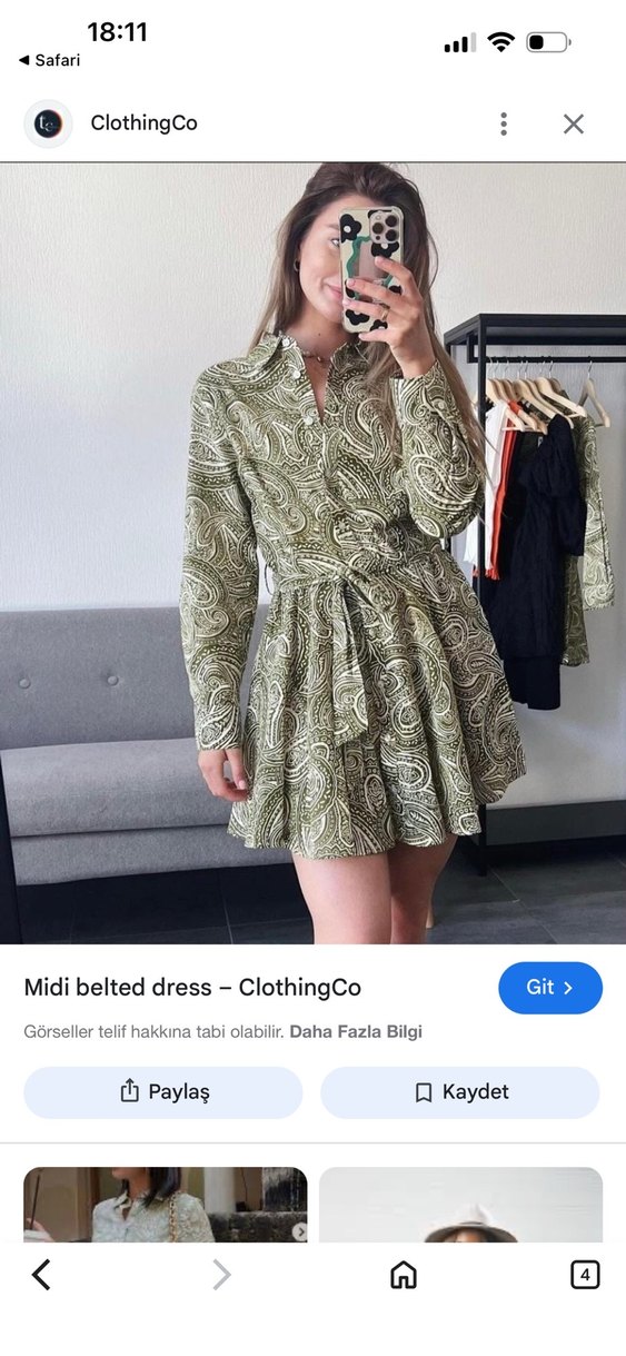 Zara Desenli Bohem Mini Elbise - Görsel 2