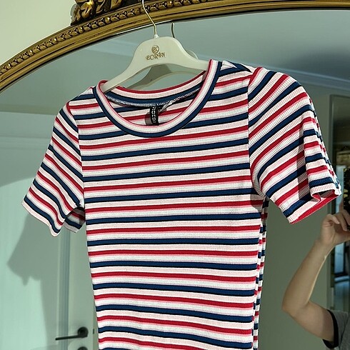 H&M Hm kısa çizgili elbise