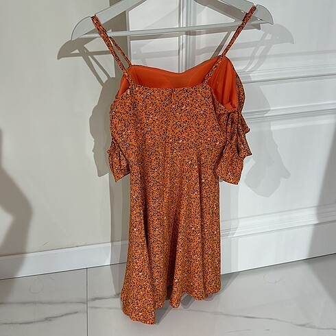 Quzu Turuncu Elbise - Görsel 6