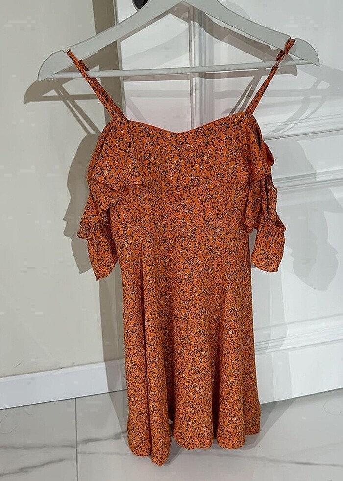 Quzu Turuncu Elbise - Görsel 5