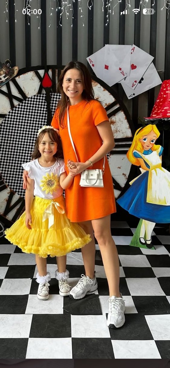 Zara Turuncu Kısa Kollu Mini Elbise - Görsel 2