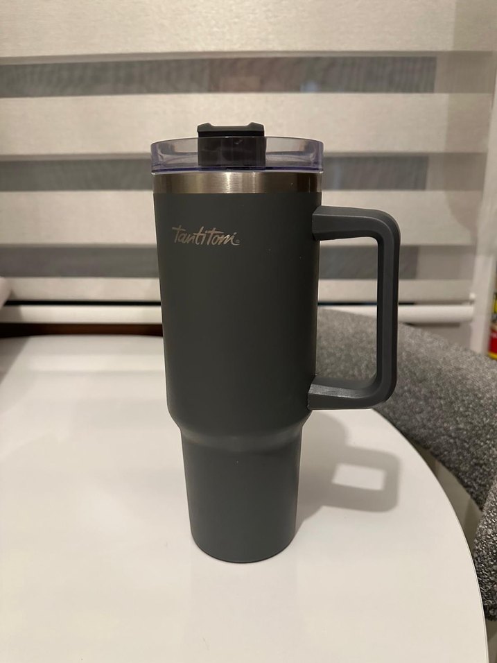 Tantitoni Füme Paslanmaz Çelik Pipetli Termos 1.2L - Görsel 2